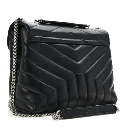 Saint Laurent Calfskin Y Quilted Monogram Small Loulou Chain Satchel Black 3 of 15