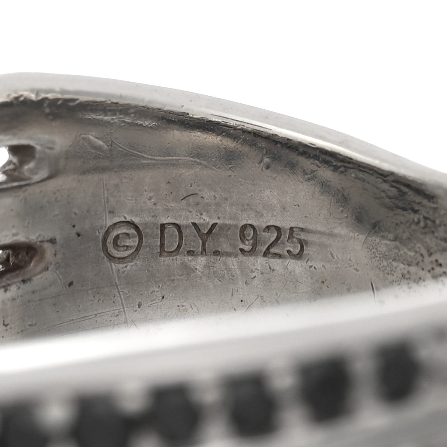 David Yurman Sterling Silver Diamond Black Diamond 11mm Crossover Ring 51 5.75 4 of 4