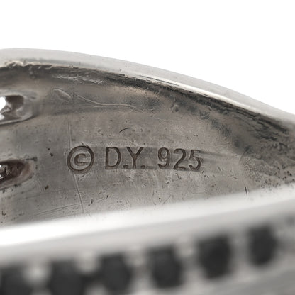 David Yurman Sterling Silver Diamond Black Diamond 11mm Crossover Ring 51 5.75 4 of 4