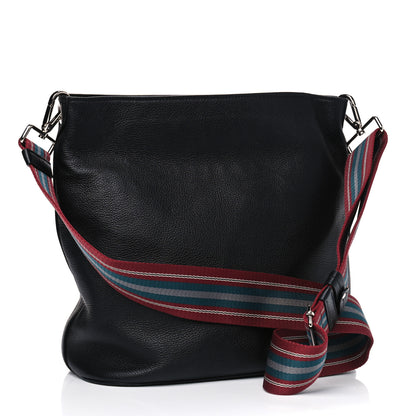 Prada Vitello Daino Logo Crossbody Bag Black 2 of 4