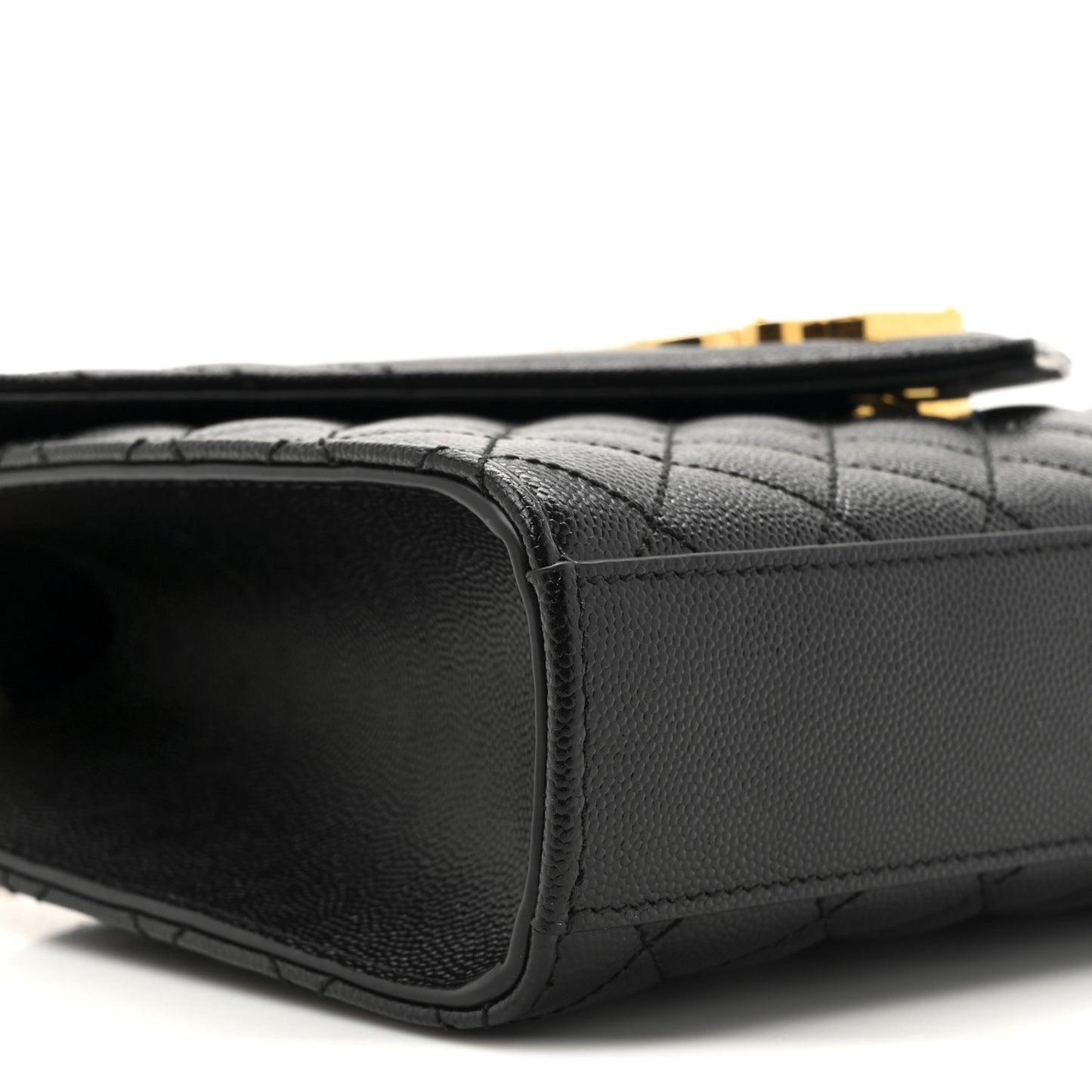 Grain De Poudre Textured Mixed Matelasse Triquilt Medium Monogram Satchel Black