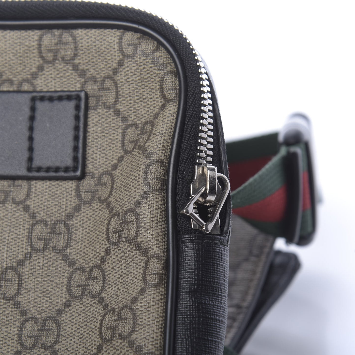 GG Supreme Monogram Web Belt Bag Black