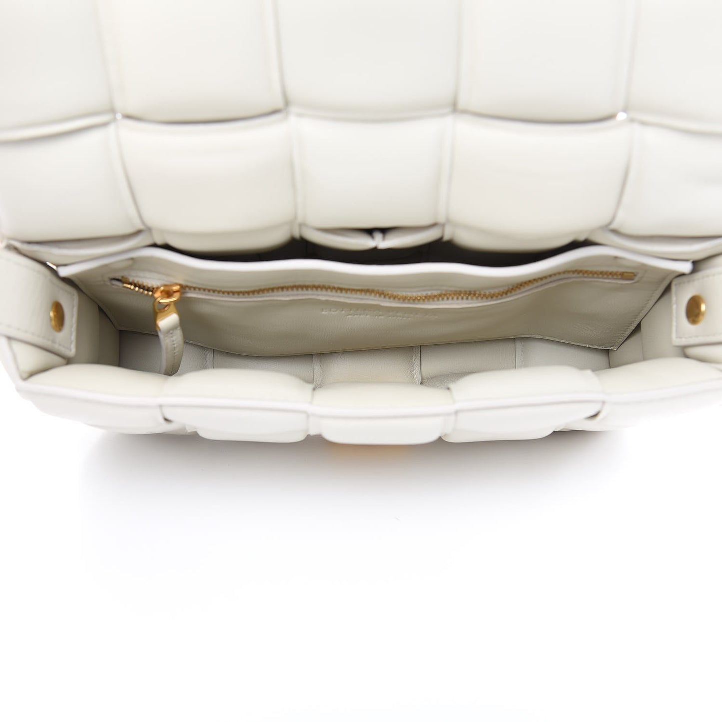 Paper Calfskin Maxi Intreccio Padded Cassette Crossbody Bag White