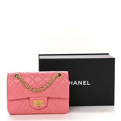 Chanel Aged Calfskin Quilted 2.55 Reissue Mini Flap Pink 11 of 11