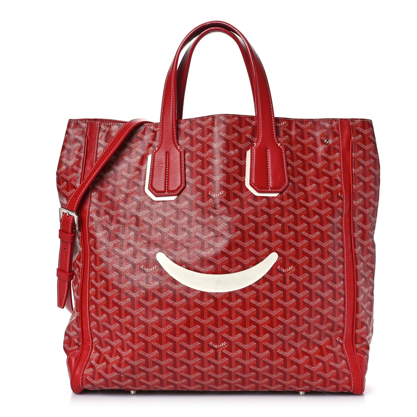 Goyardine Voltaire Smile Tote Red