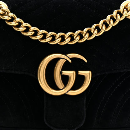 Gucci Velvet Matelasse Mini GG Marmont Shoulder Bag Black 8 of 16