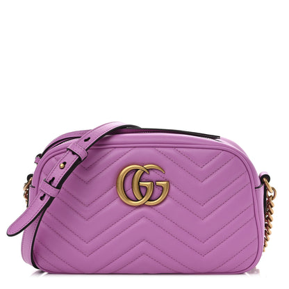 Gucci Calfskin Matelasse Small GG Marmont Chain Shoulder Bag Candy Mousse 1 of 10