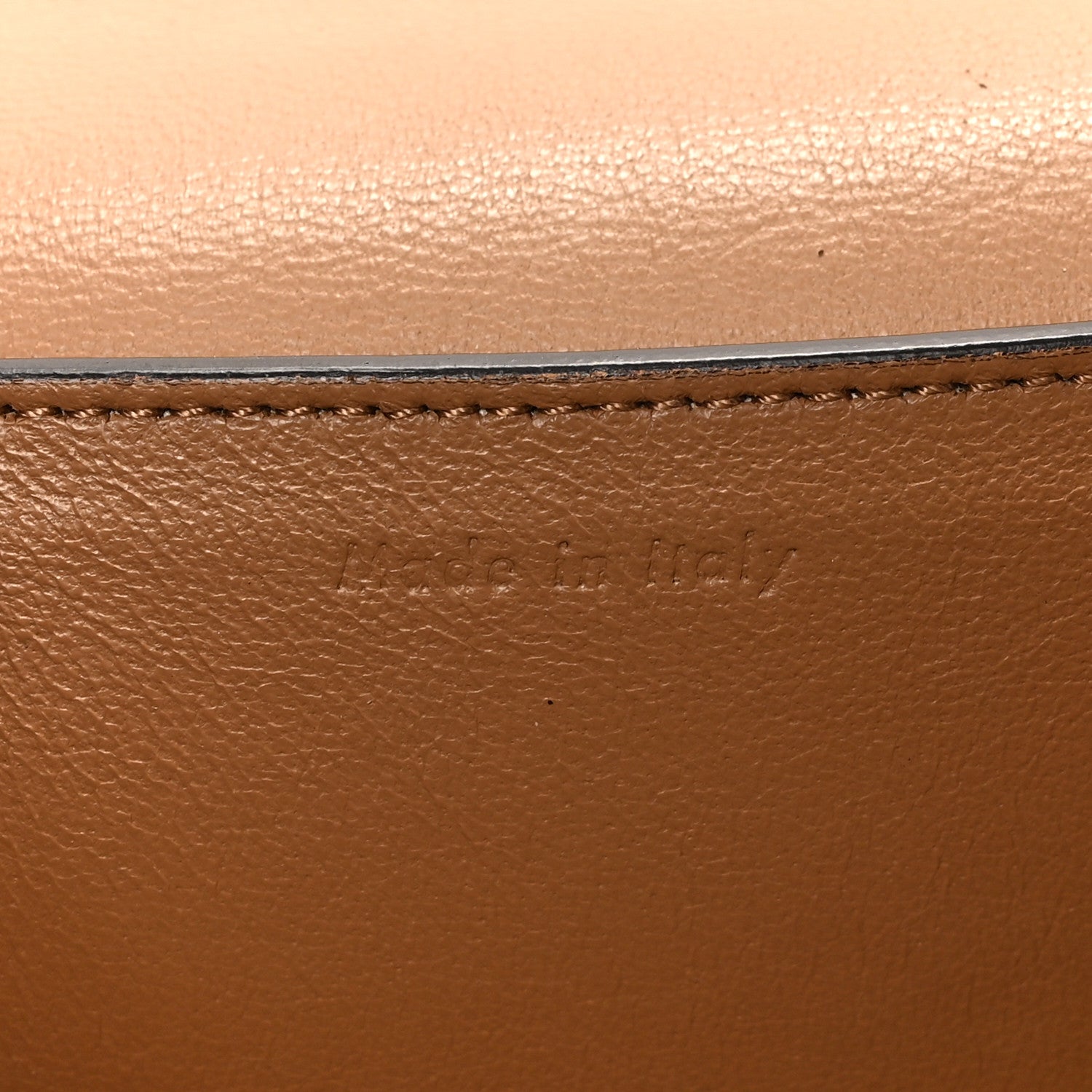 Celine Shiny Smooth Calfskin Medium Frame Shoulder Bag Tan Optic White 7 of 9