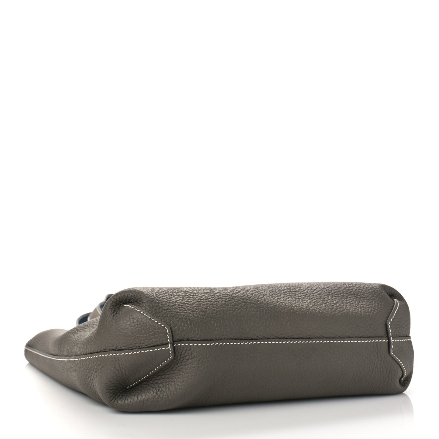 Taurillon Clemence Double Sens 36 Reversible Tote Etain Bleu Nuit