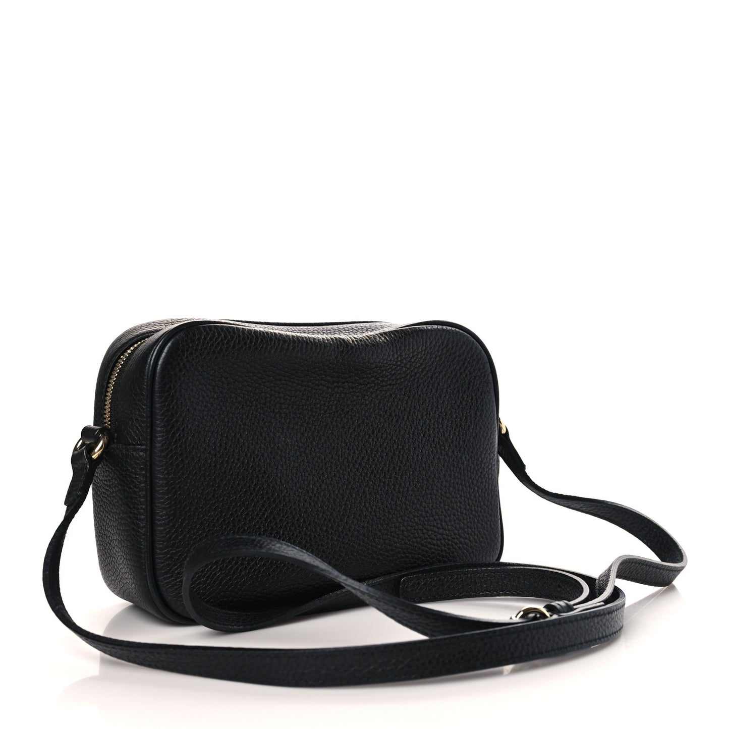 Pebbled Calfskin Small Soho Disco Bag Black