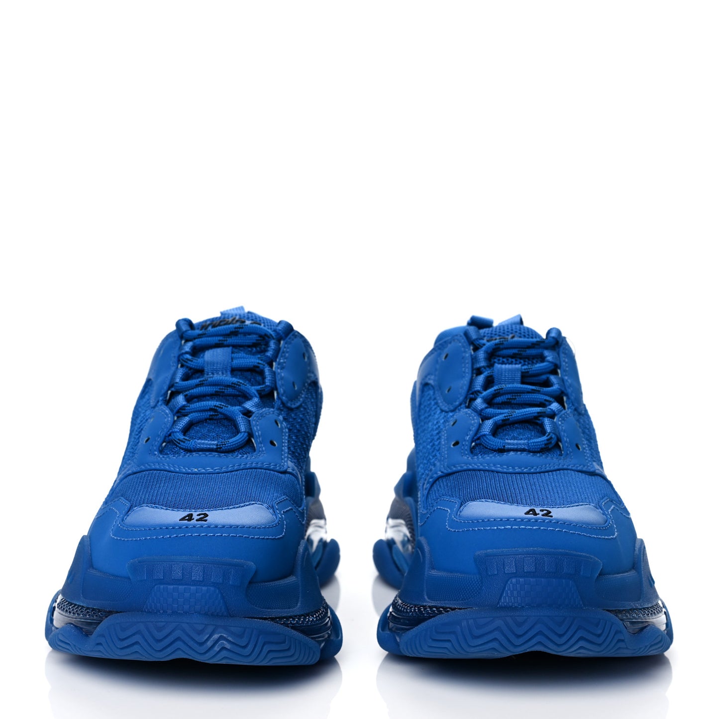 Fabric Mesh Clear Sole Mens Triple S Sneakers 42 Deep Blue