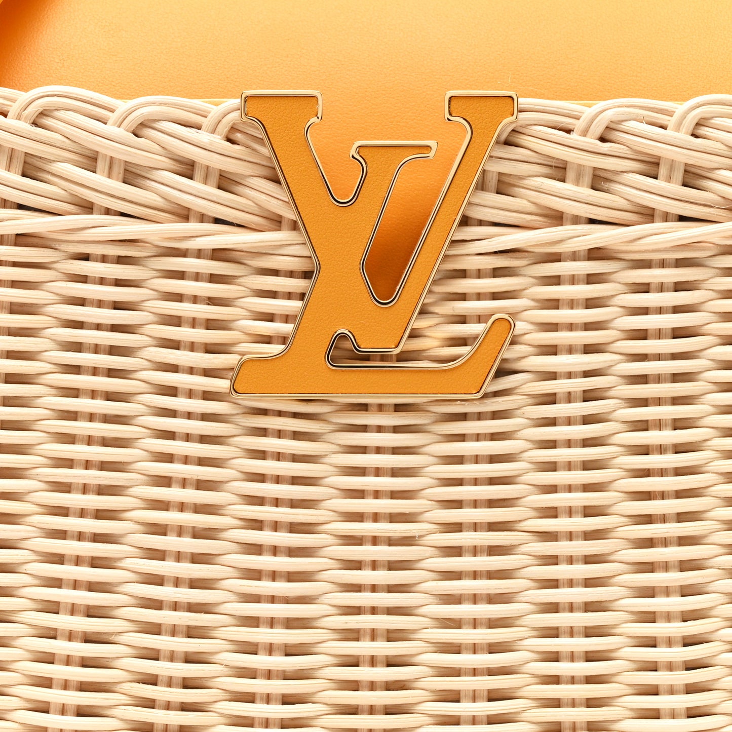 Rattan Calfskin Capucines BB Golden Yellow