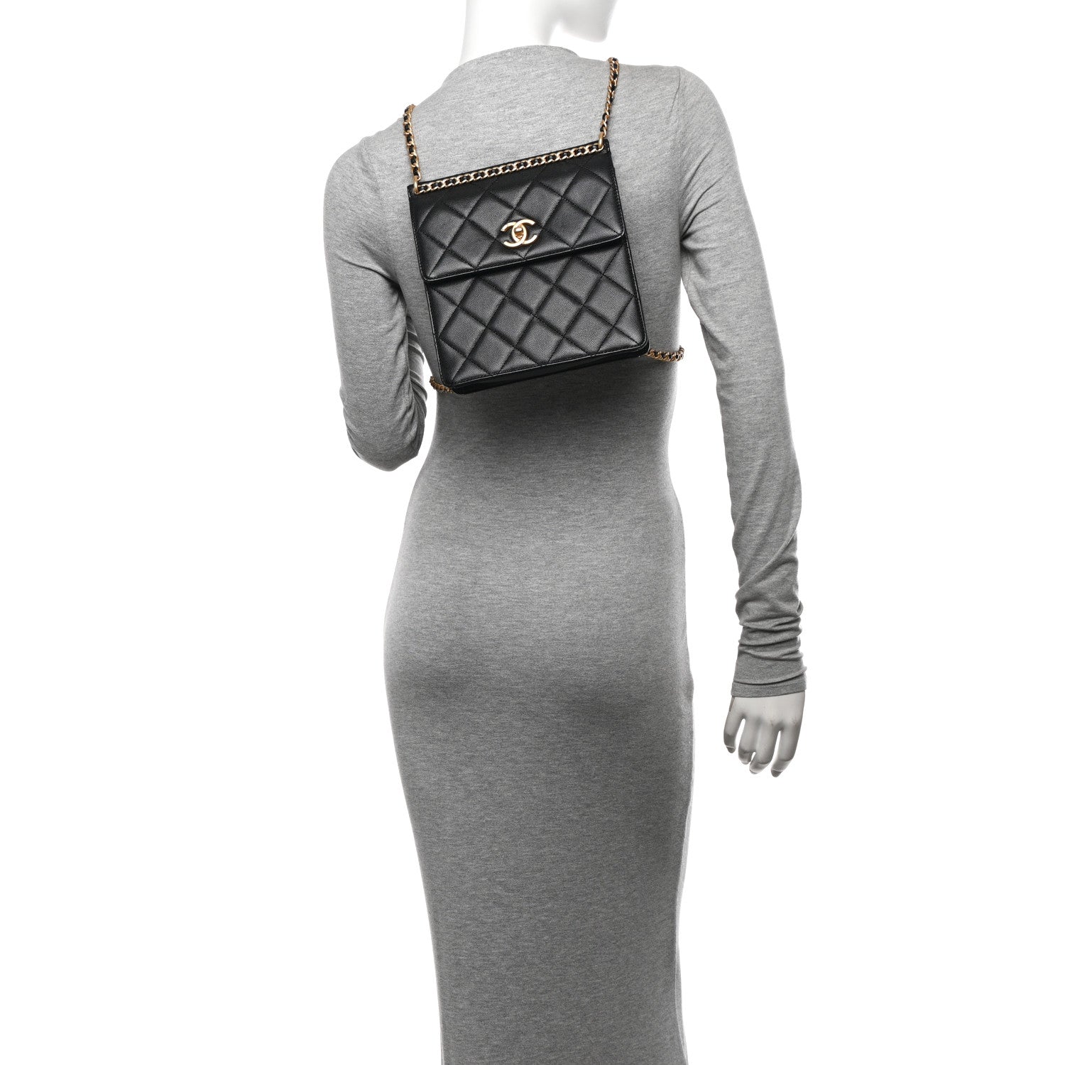 Chanel Caviar Quilted Chain Backpack Black 2 of 10
