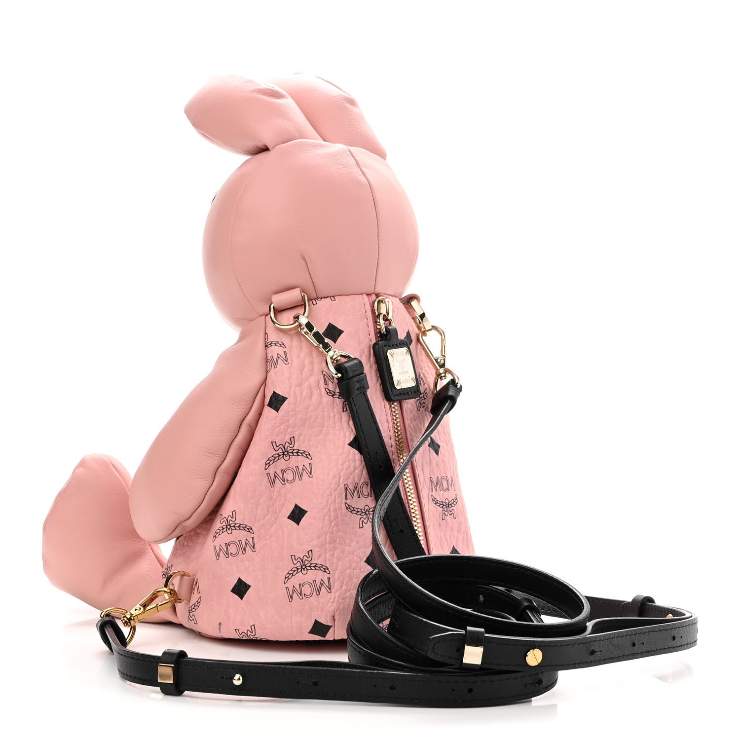 MCM Calfskin Visetos Rabbit Zoo Doll Backpack Soft Pink 3 of 10