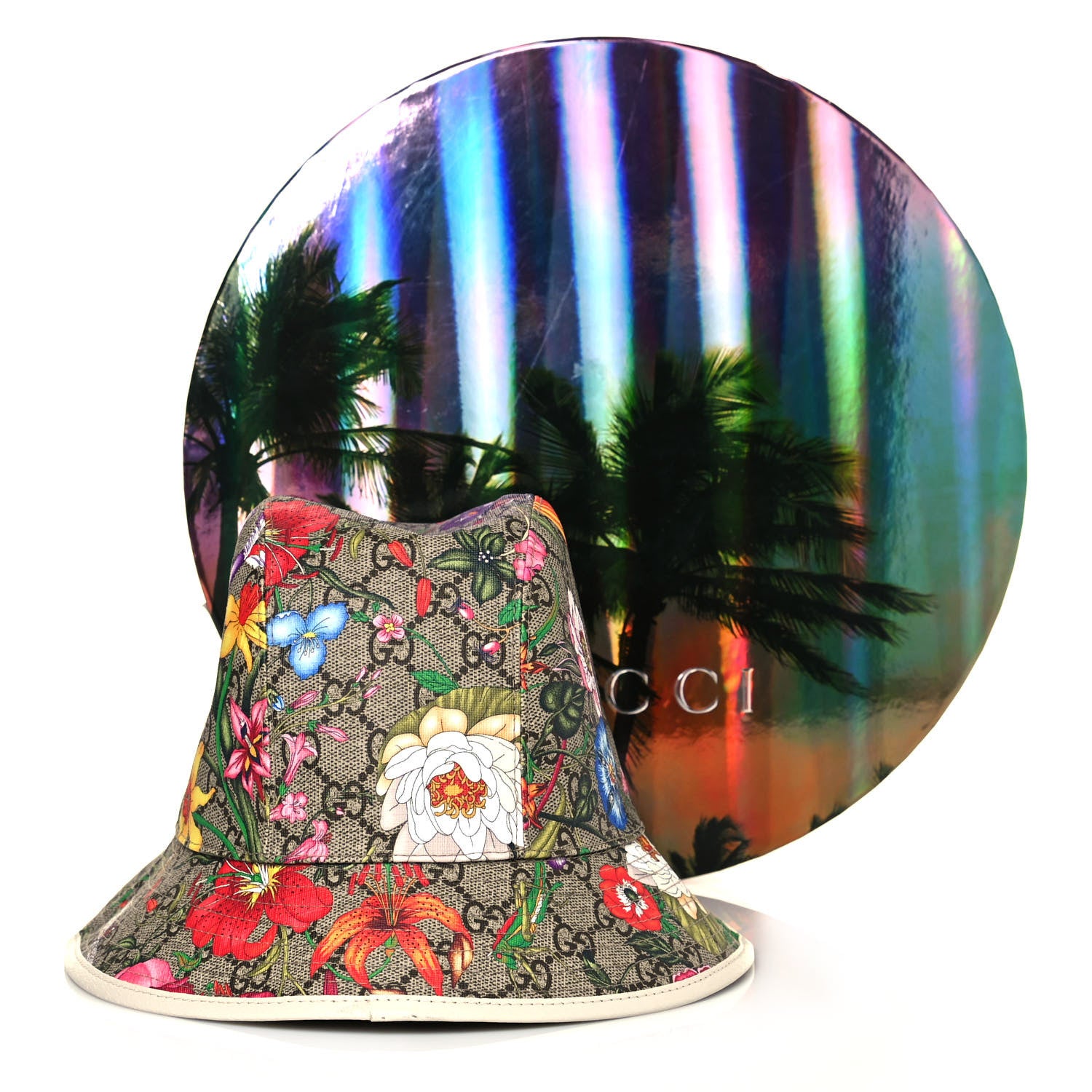 Gucci GG Supreme Monogram Flora Fedora Hat S White 10 of 10