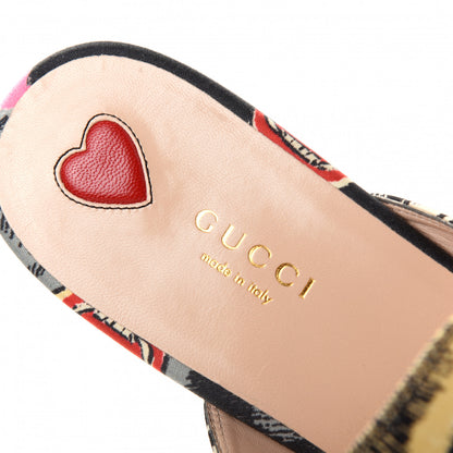 Gucci Satin Angry Cat Printed Womens Princetown Slippers 41 Black 8 of 11