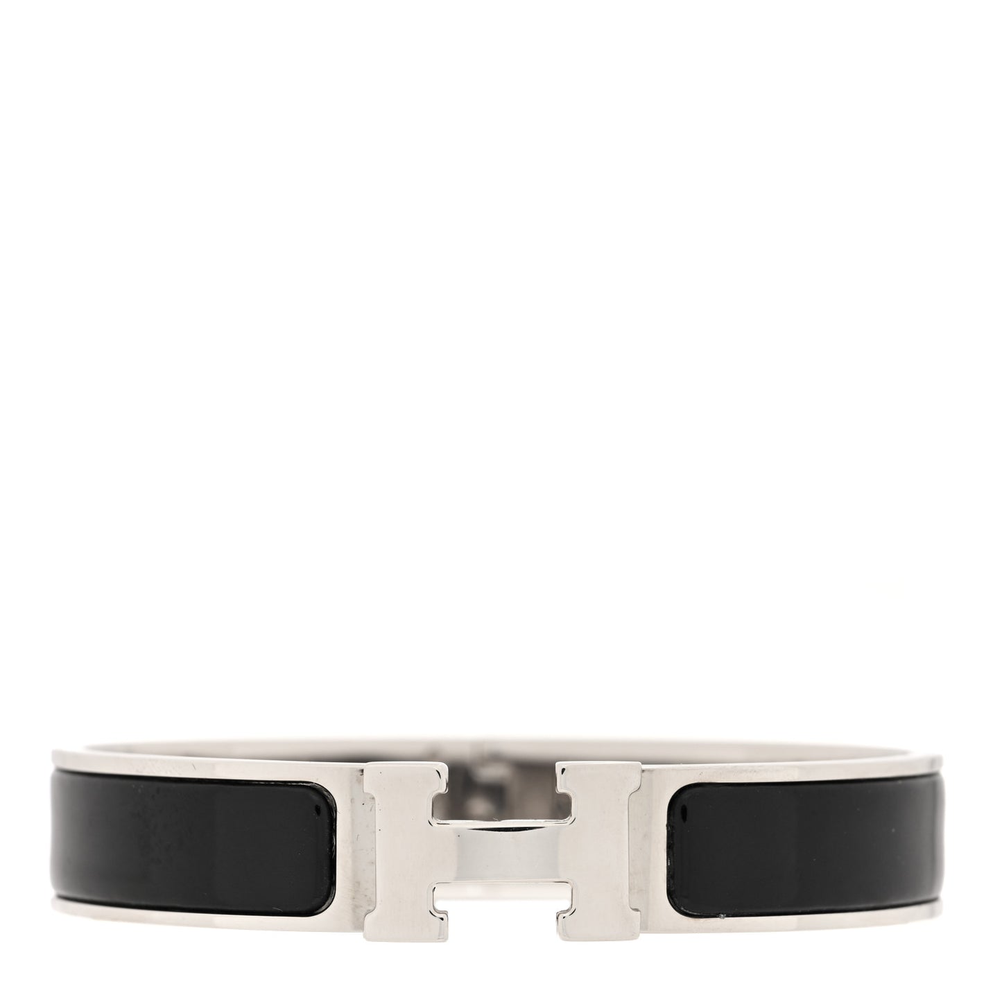 Enamel Narrow Clic Clac H Bracelet PM Black
