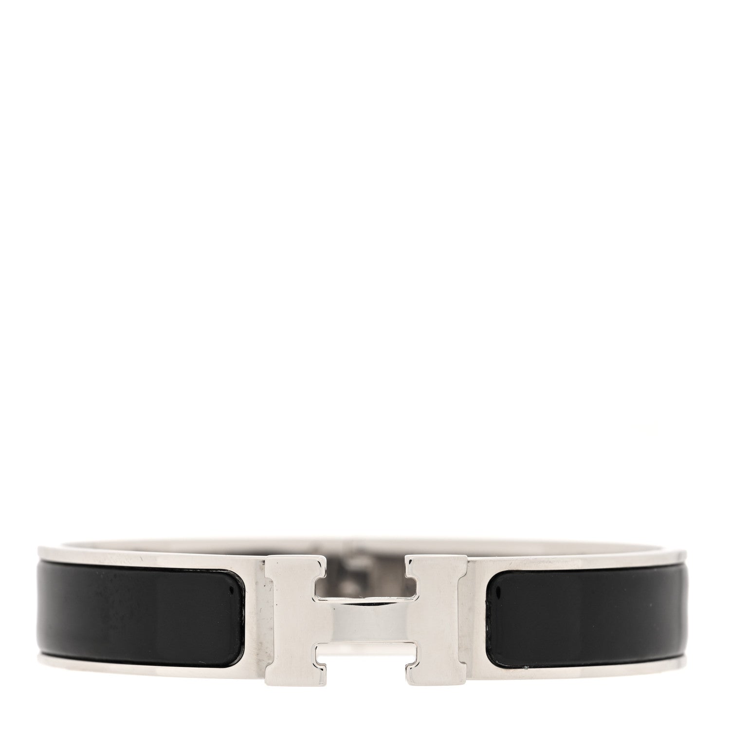 Hermes Enamel Narrow Clic Clac H Bracelet PM Black 1 of 4