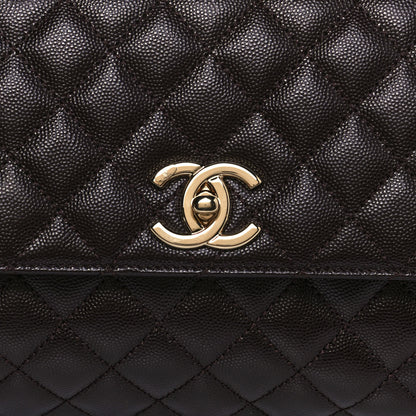 Chanel Caviar Quilted Small Coco Handle Flap Dark Brown 8 of 13