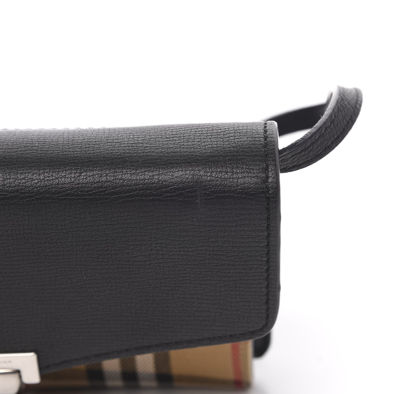 Burberry Grainy Calfskin Vintage Check Mini Macken Crossbody Bag Black 11 of 12