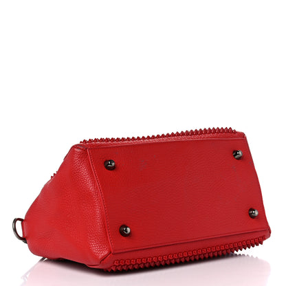 Christian Louboutin Grained Calfskin Studded Panettone Bowling Bag Red 4 of 17