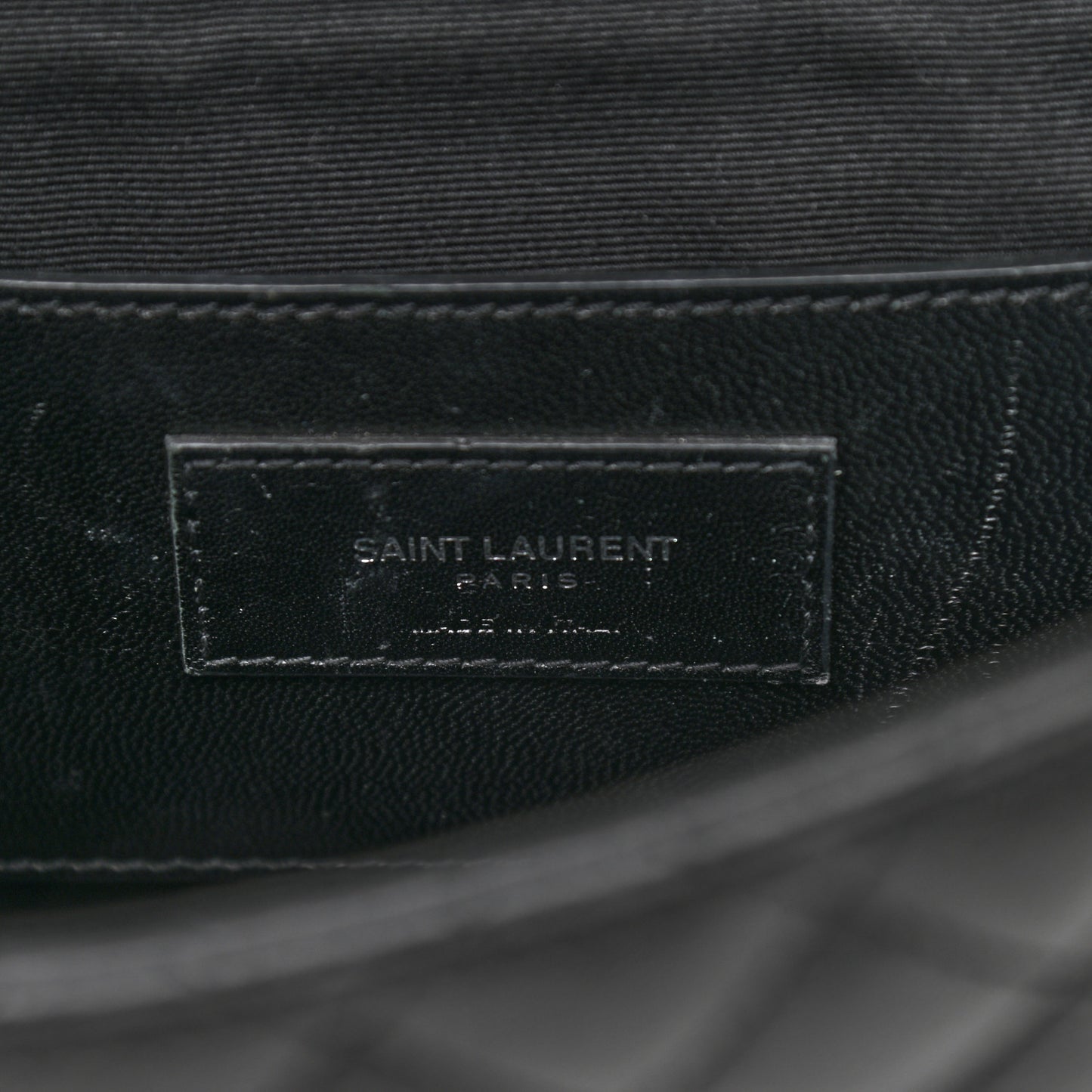 Sheepskin Tri-Quilt Monogram Medium College Bag Black