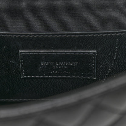 Saint Laurent Sheepskin Tri-Quilt Monogram Medium College Bag Black 8 of 12