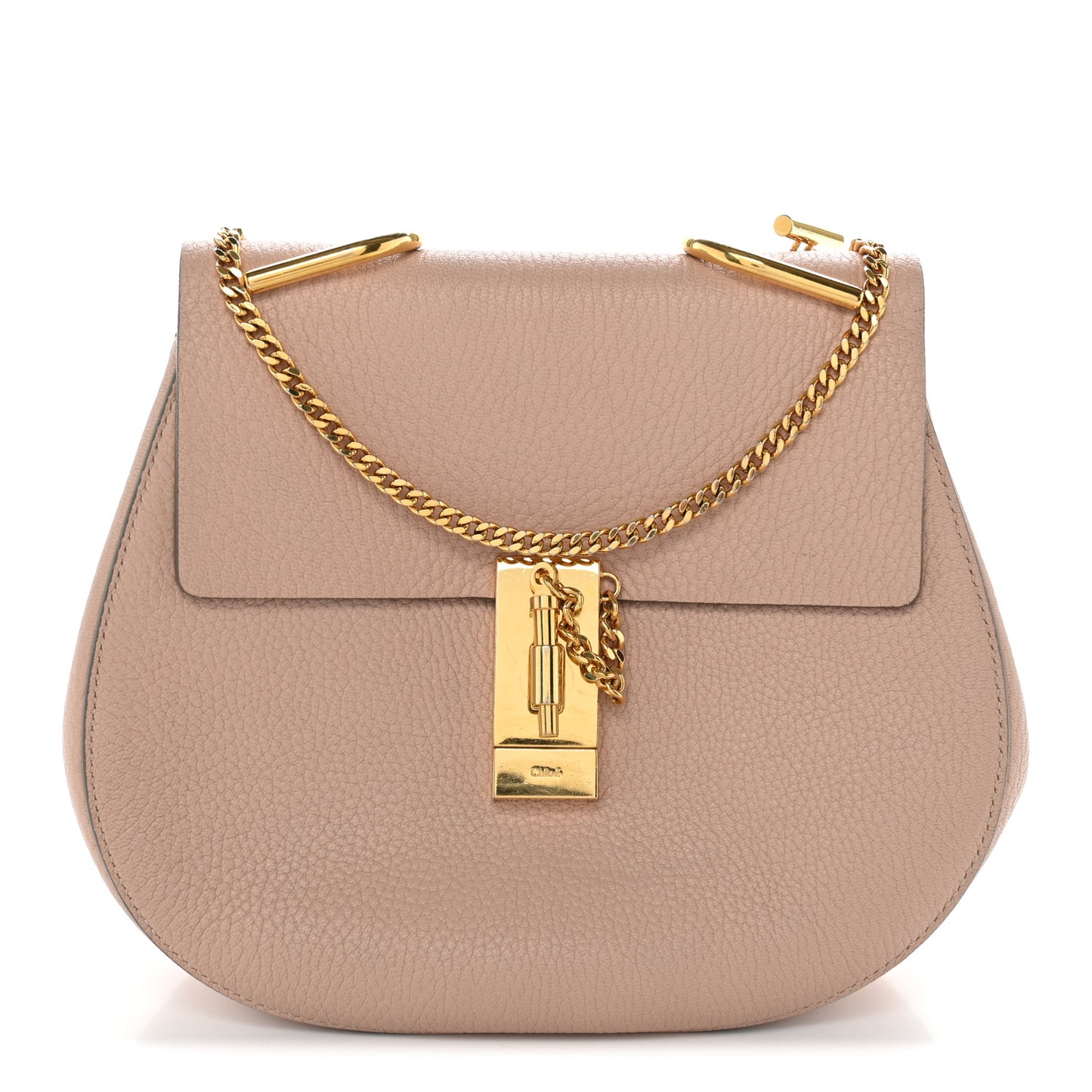 Grained Lambskin Drew Shoulder Bag Cement Pink