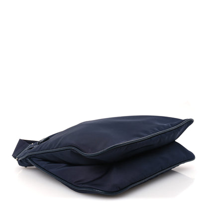 Prada Tessuto Nylon Saffiano Flat Messenger Bag Blue 4 of 12
