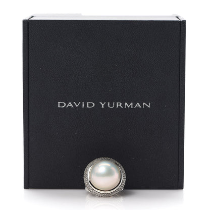David Yurman Sterling Silver Diamond Pearl 18mm Cerise Ring 52 6 6 of 6