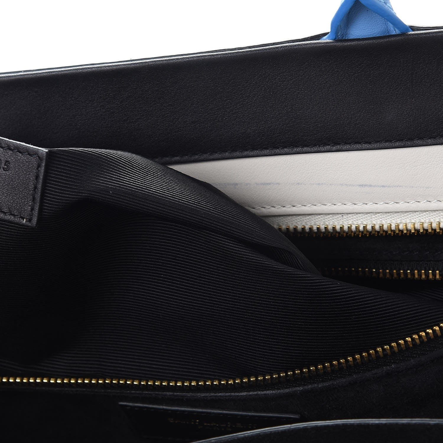 Saint Laurent Calfskin Small Cabas Rive Gauche Bag Black Red Yellow White 13 of 14