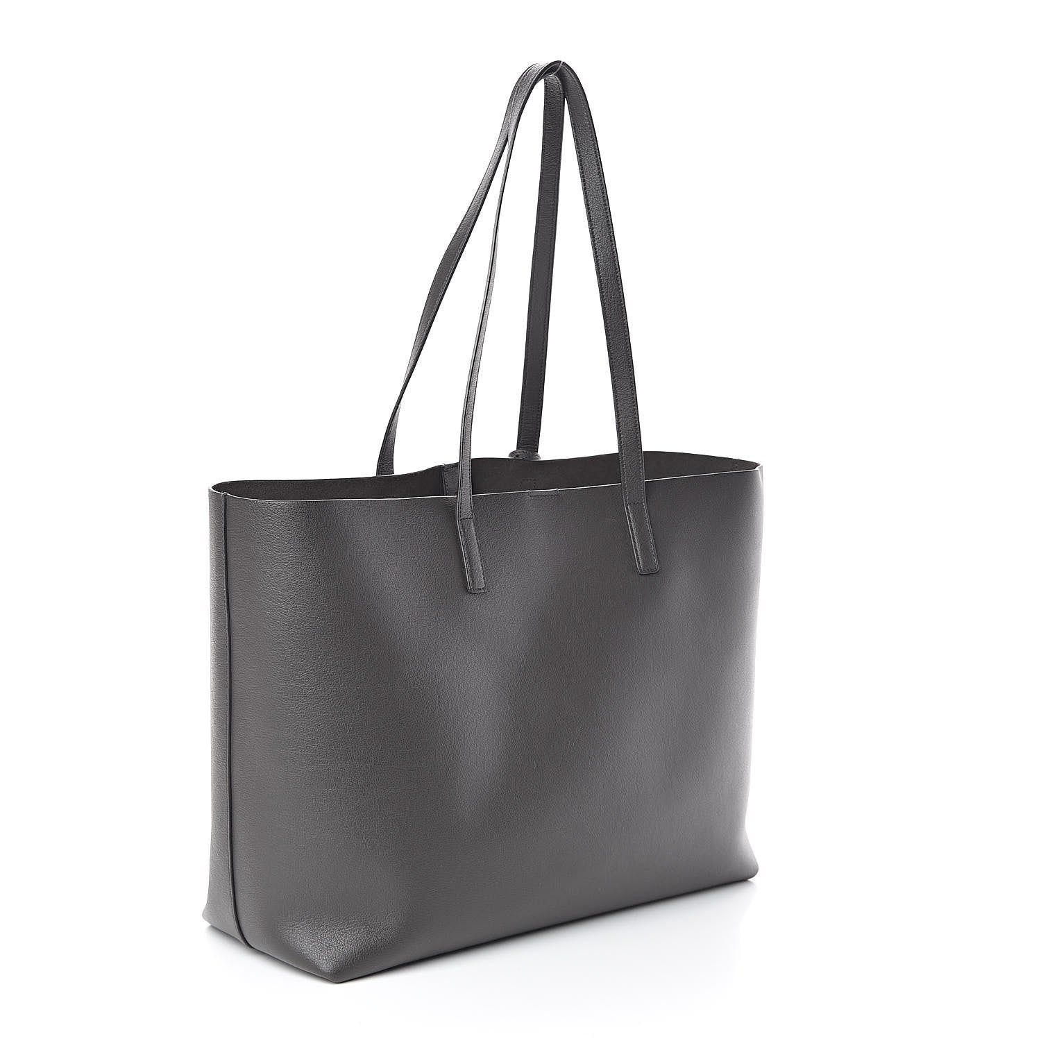 Saint Laurent Calfskin Large Shopping Tote Dark Grey 4 of 10