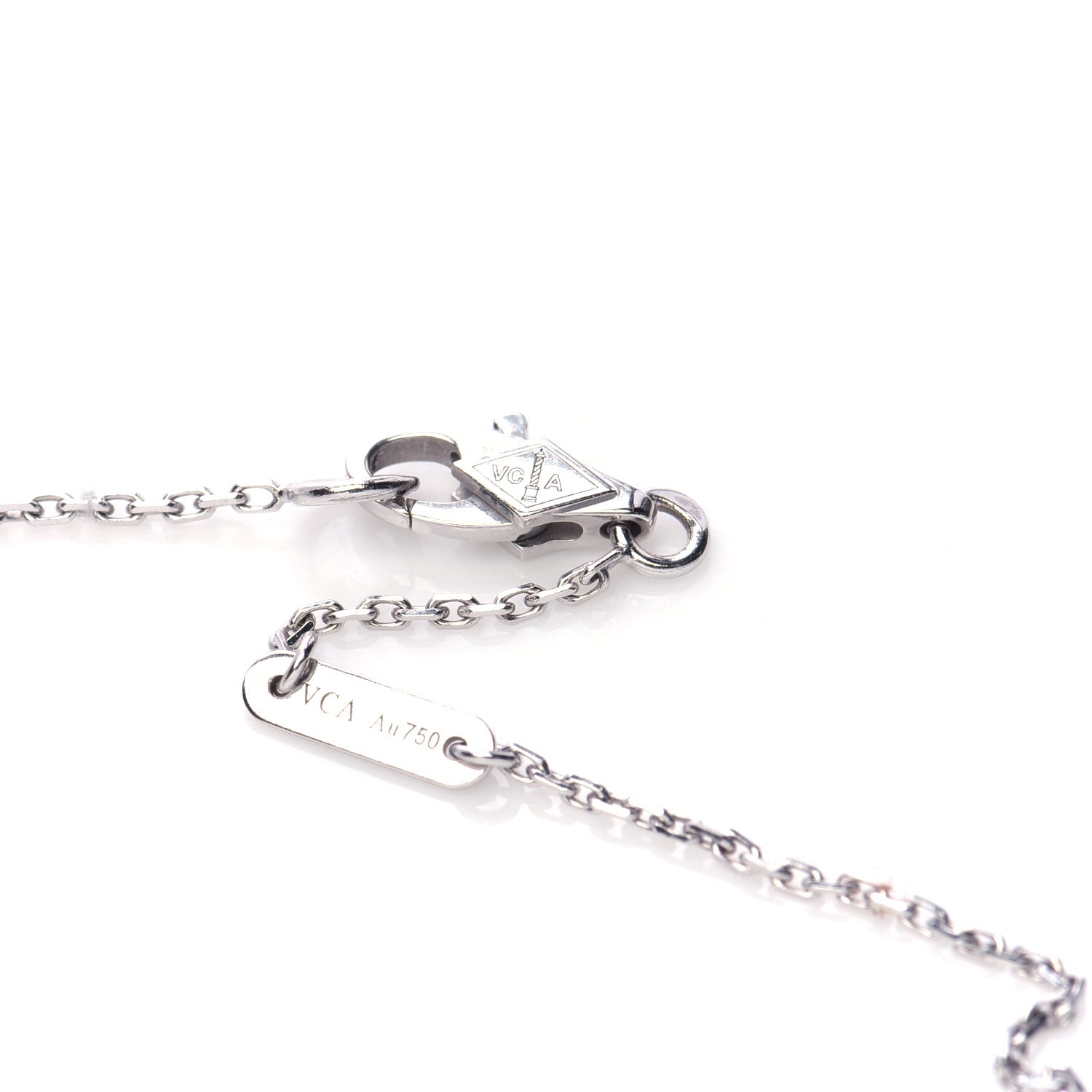 Van Cleef & Arpels 18K White Gold Diamond Sweet Alhambra Pendant Necklace 5 of 7