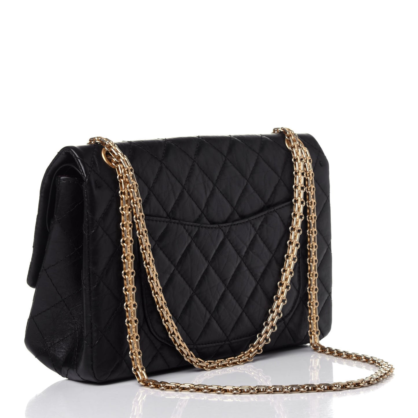 Aged Calfskin Quilted 2.55 Reissue 226 Flap Black