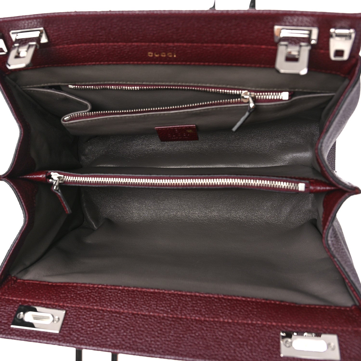 Gucci Grainy Calfskin Small Zumi Top Handle Bag Vintage Bordeaux 5 of 8