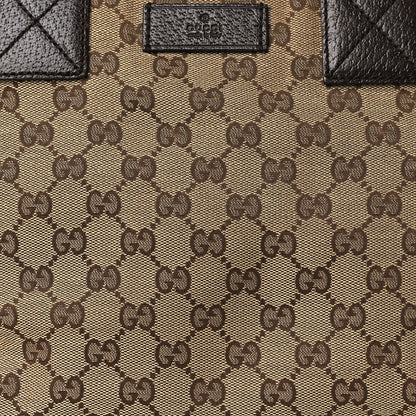 Gucci GG Monogram Medium Web Handle Bucket Tote Dark Brown 9 of 11