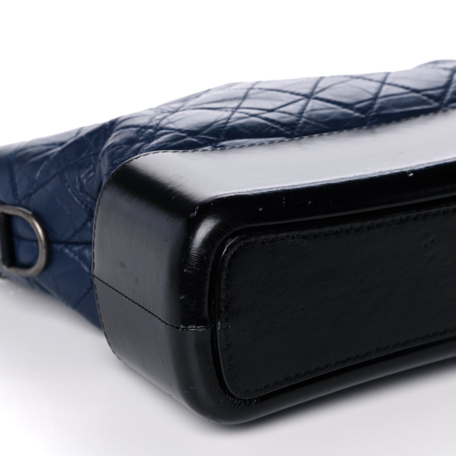 Chanel Aged Calfskin Quilted Medium Gabrielle Hobo Navy Black 10 of 13