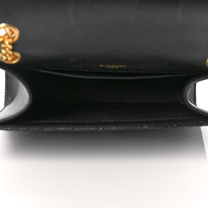 Saint Laurent Grain De Poudre Textured Mixed Matelasse Triquilt Medium Monogram Satchel Black 5 of 10