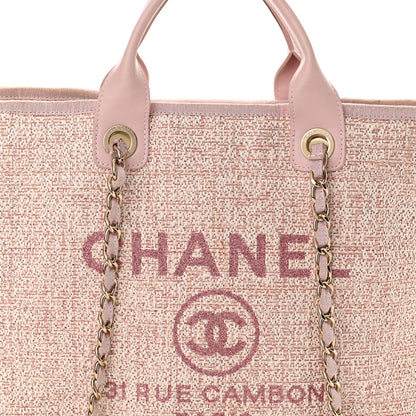 Chanel Lurex Boucle Deauville Medium Tote Pink 8 of 15