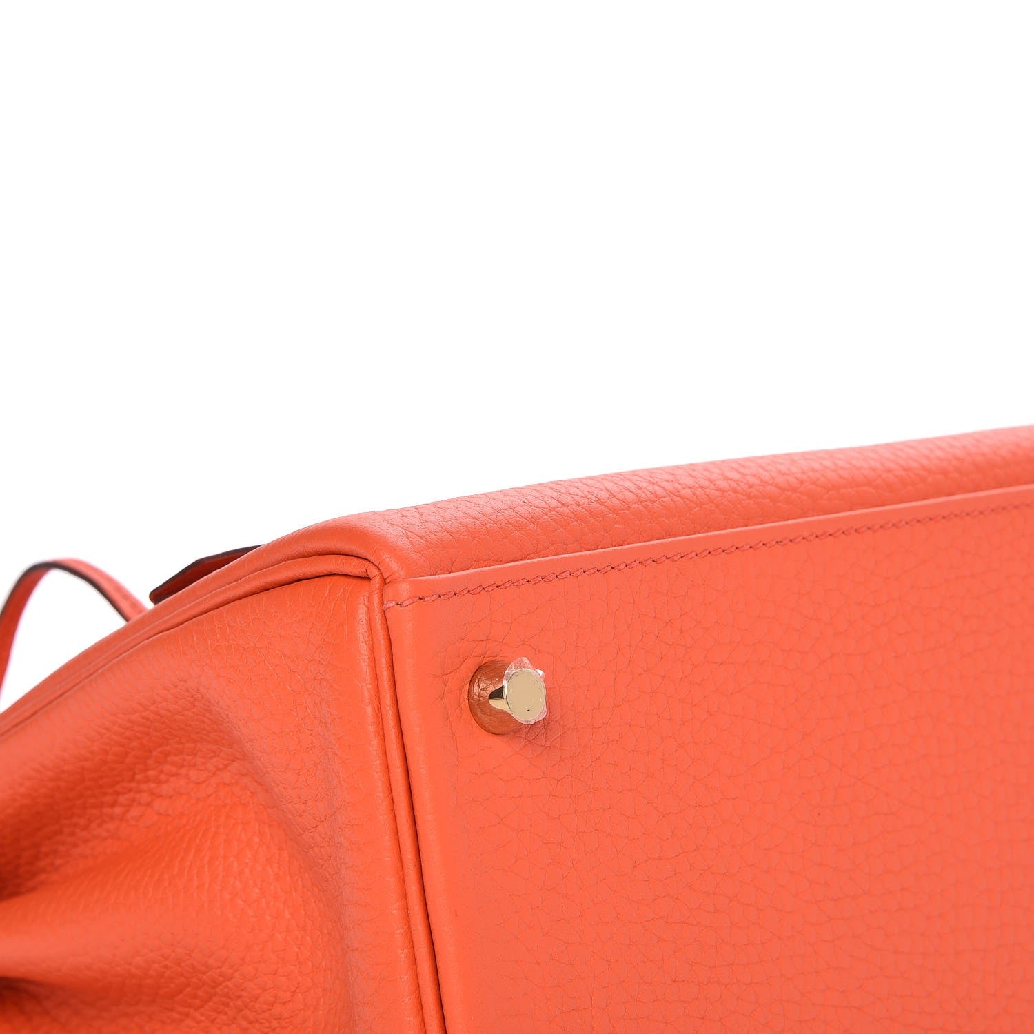 Hermes Taurillon Clemence Kelly Retourne 28 Orange Poppy 8 of 34
