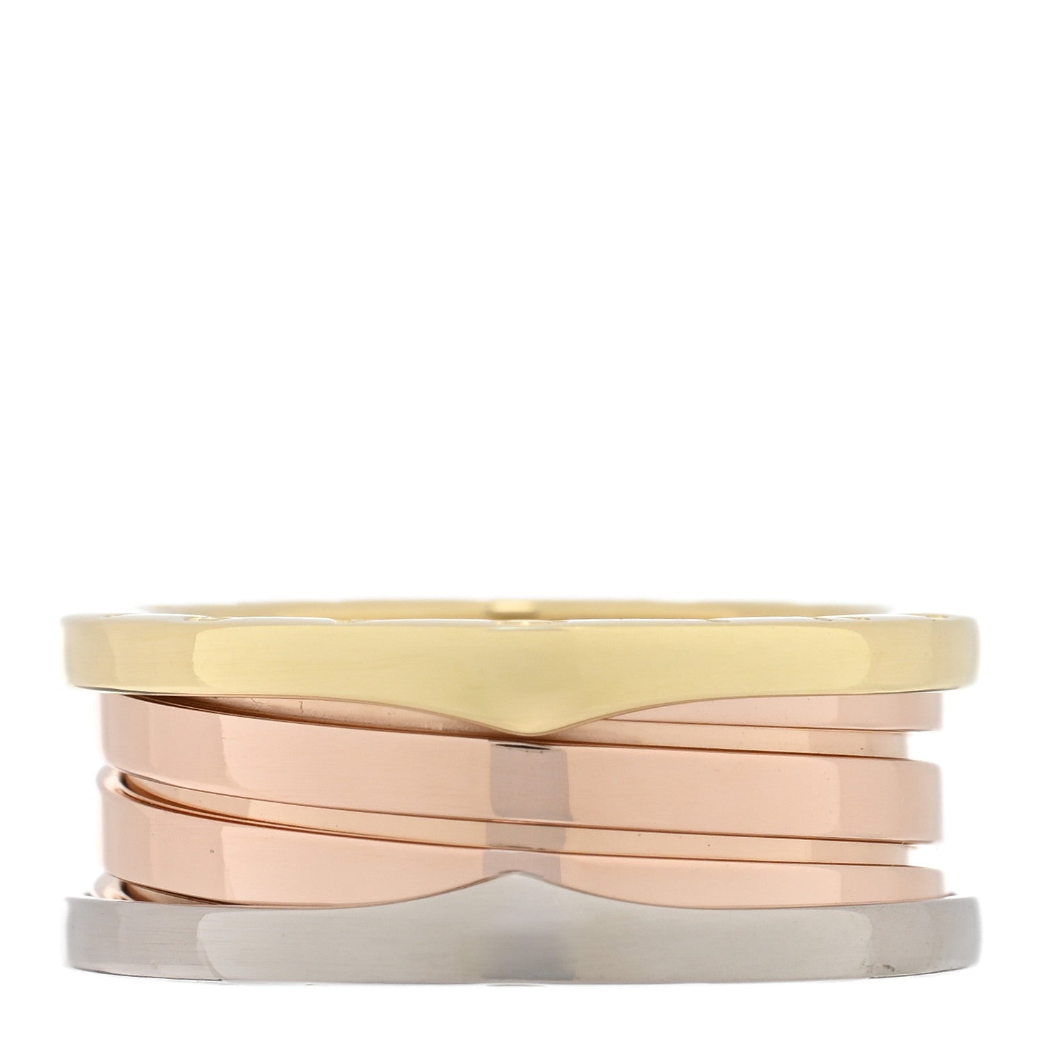 Bulgari 18K Rose White Yellow Gold B.Zero1 Three-Band Ring 57 8 1 of 6