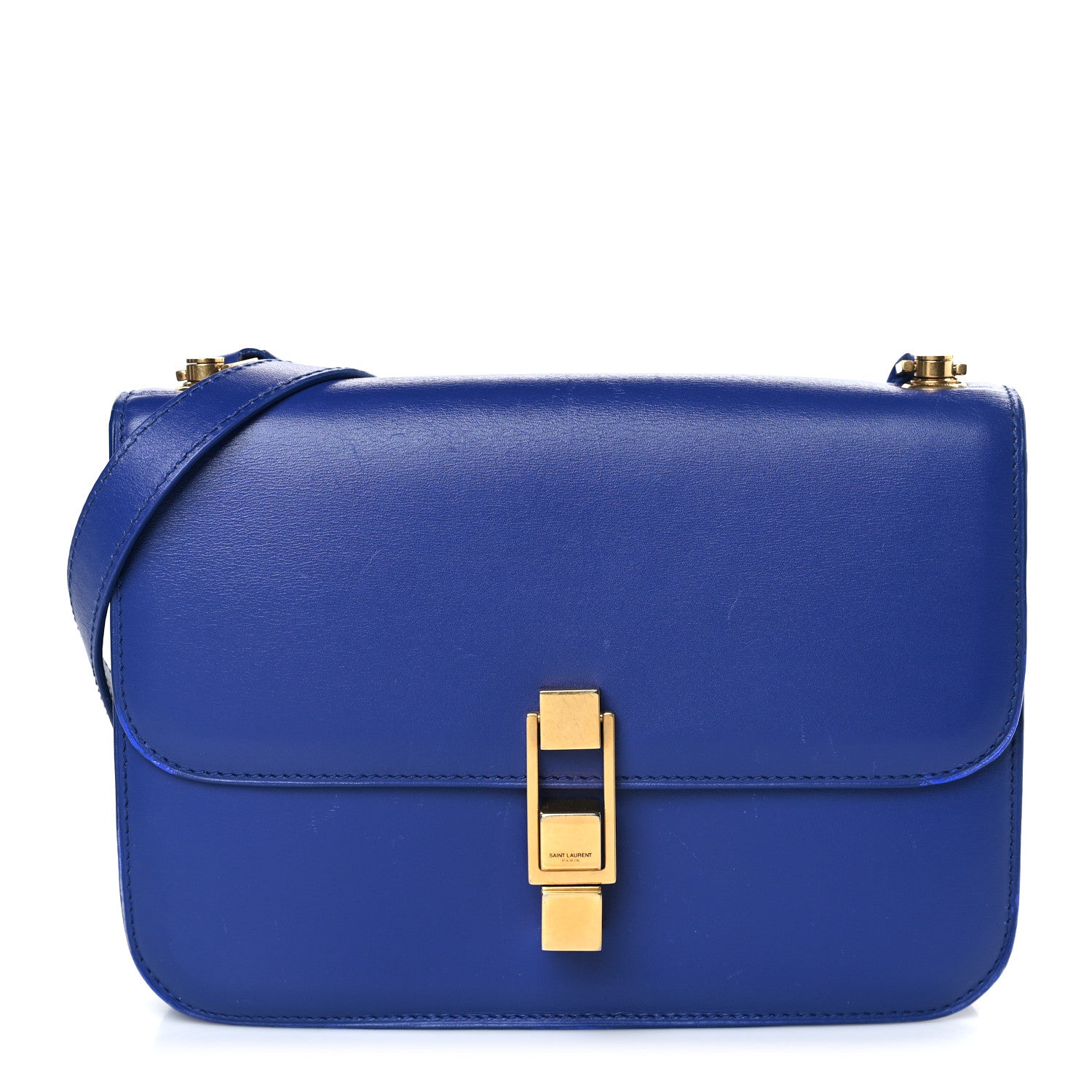 Saint Laurent Smooth Calfskin Carre Satchel Royal Blue 1 of 10