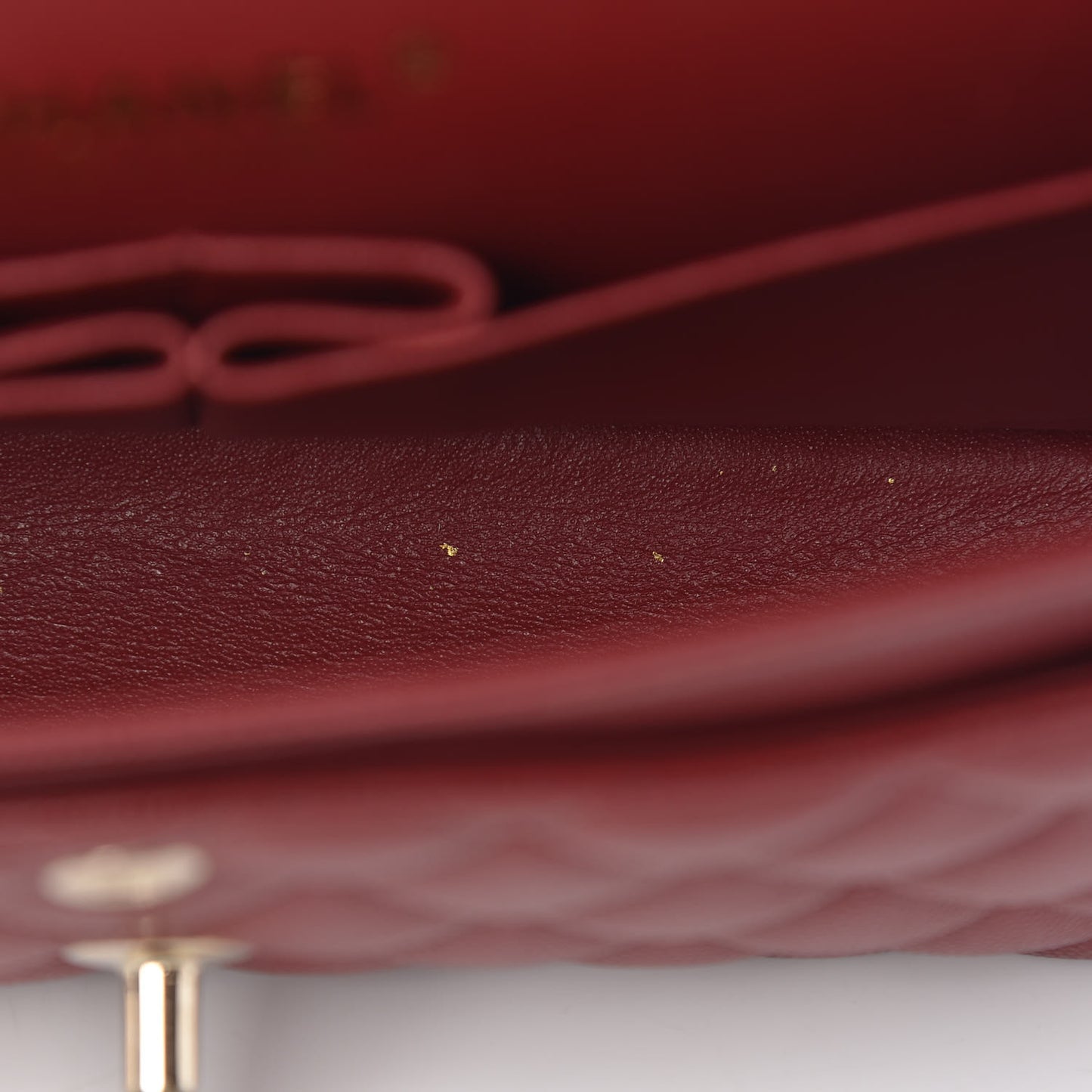 Caviar Quilted Medium Double Flap Dark Red