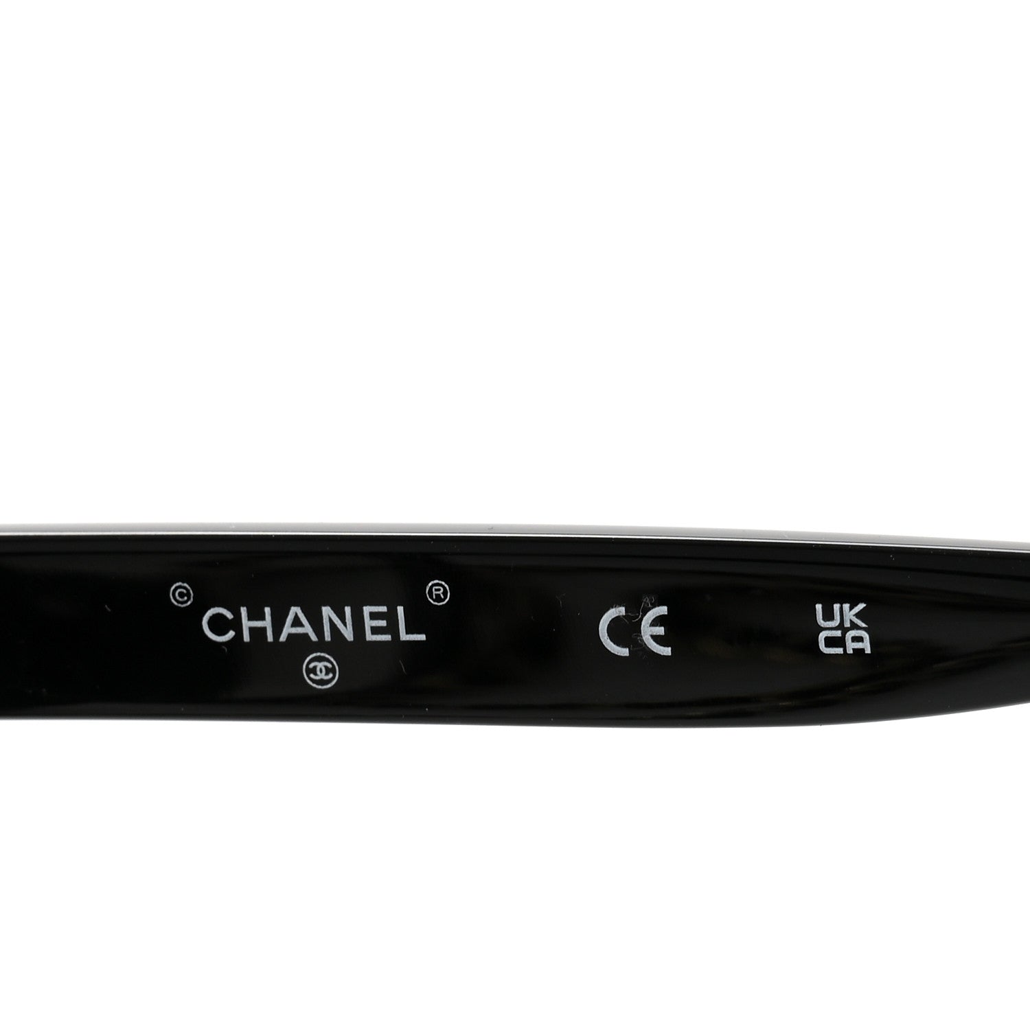 Chanel Acetate Metal Calfskin Chain Rectangle Sunglasses 71627A Black Transparent 5 of 8