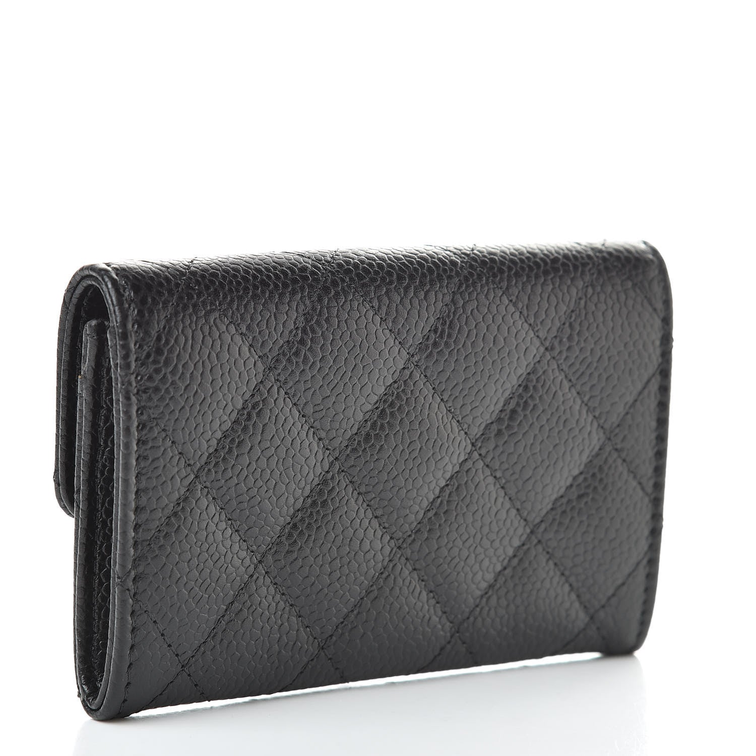 Chanel Caviar Quilted Flap Card Holder Wallet Black 3 of 9