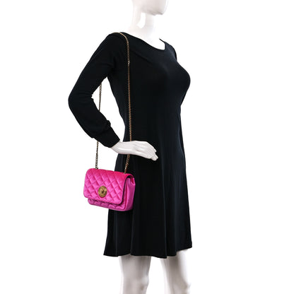 Versace Velvet Quilted Medusa Chain Crossbody Pink 2 of 8