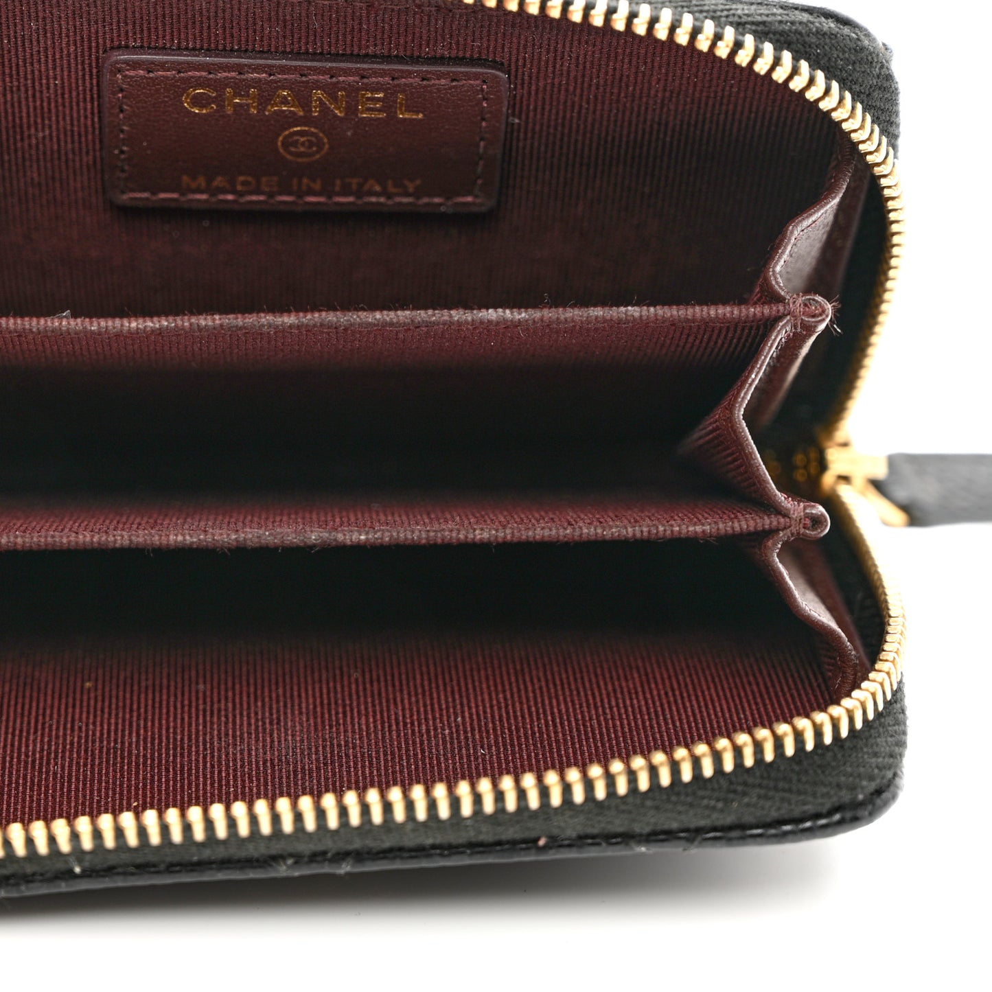 Caviar Quilted Zip Coin Purse Black