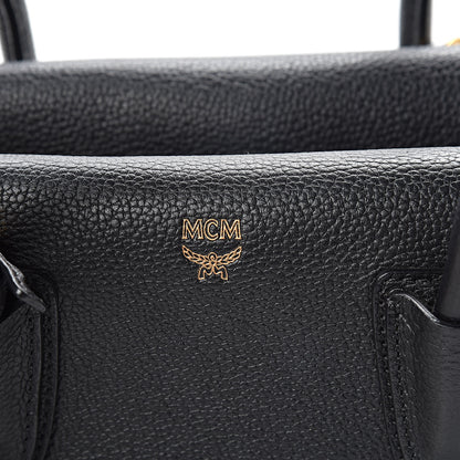 MCM Grained Calfskin Medium Milla Tote Black 8 of 14