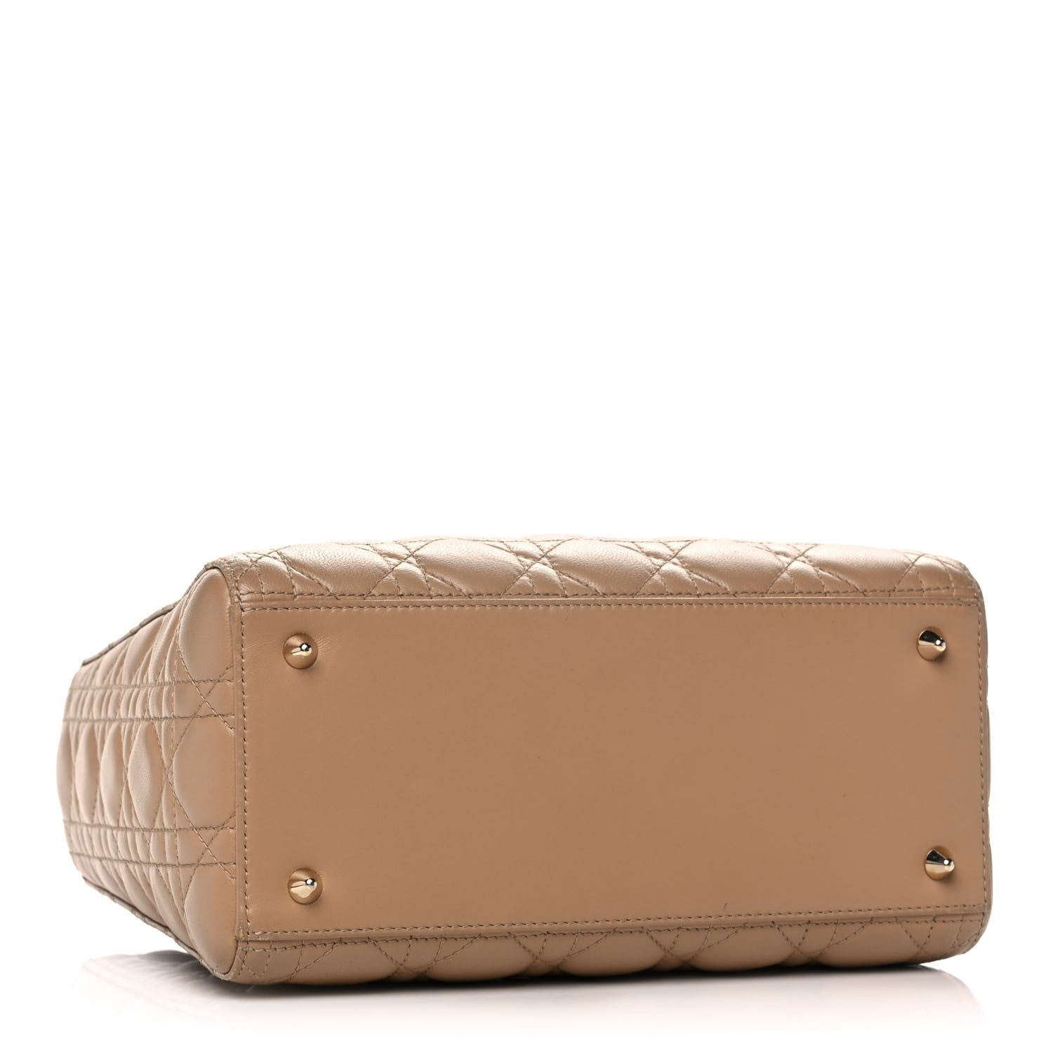 Christian Dior Lambskin Cannage Medium Lady Dior Beige 3 of 12