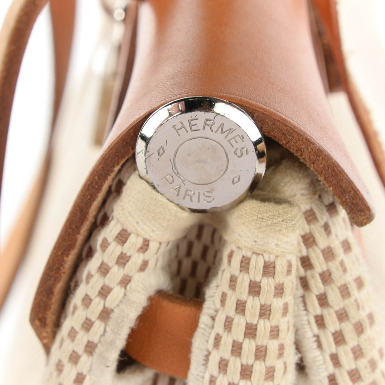 Hermes Toile Vache Calfskin Herbag 30 PM Ebene Natural 9 of 13